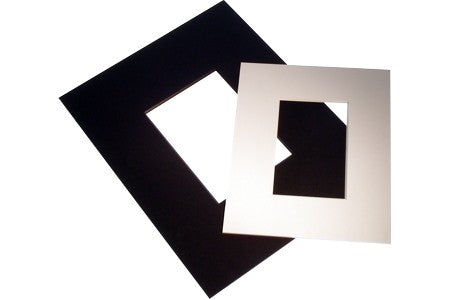 Passe-partout doppio spessore bianco 20,3x25,4cm con finestra 8,9x14cm (25 pezzi) [MS31001]