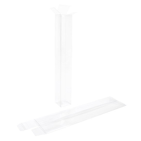 Scatole trasparenti 4.1x4.1x31.1cm fondo pop up (25 pezzi) [PLB332]