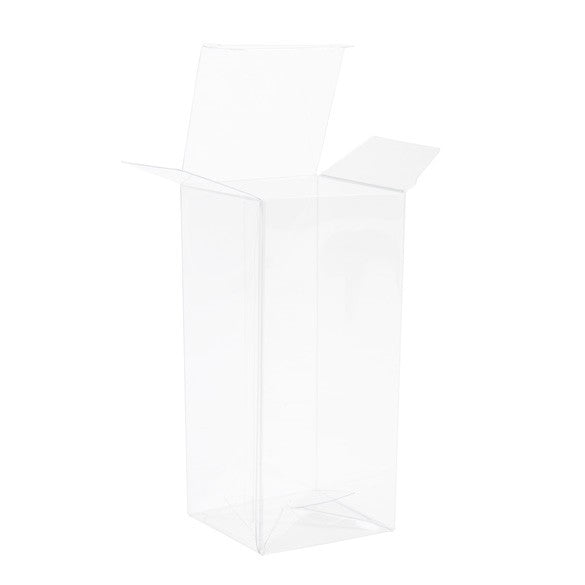 Scatole trasparenti 5.6x5.6x12cm fondo pop up (25 pezzi) [PLB334]