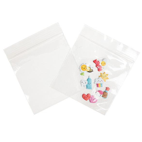 Sacchetto trasparente con chiusura a pressione 7.5x7.5 PP 50 microns (100 pezzi) [ZC33]