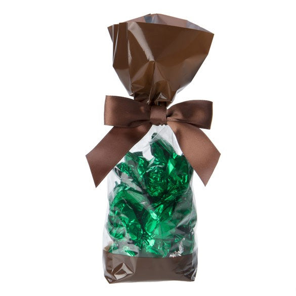 Sacchetti SOS stampati marroni 6.7x4.8x27.3cm con soffietto (100 pezzi) [G2BN]