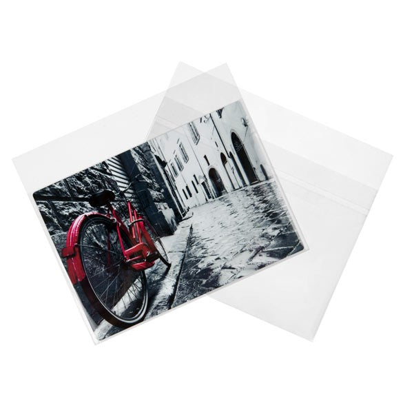 Sacchetto di plastica trasparente 18.4x13cm con chiusura adesiva (100 pezzi) [B5SPC]