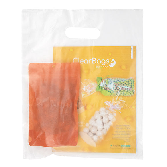 Buste con manico a fagiolo effetto smerigliato (20% contenuto riciclato) 30,5x38,1cm (100 pezzi) [H1215FT1R]