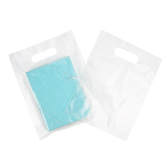 Buste con manico smerigliato 55 micron, 20% contenuto riciclato 22,9x30,5cm (100 pezzi) [H912FT1R]