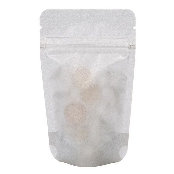 Buste doypack in carta di riso argento 7.9x5.1x13cm | 28 grammi (100 pezzi) [ZBGR1SS]