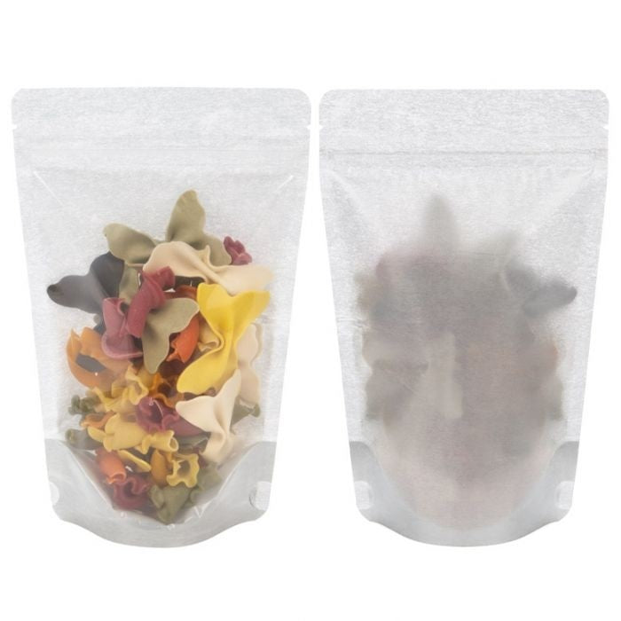 Buste doypack in carta di riso trasparente/argento 13x7.9x20.6cm | 113 grammi (100 pezzi) [ZBGR3SC]