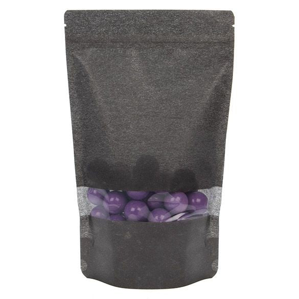 Busta doypack in carta di riso nere con finestra 17.1x8.9x28.6cm | 340 grammi (100 pezzi) [ZBGR4B]