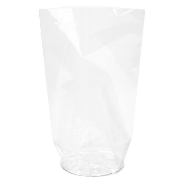 Sacchetto di plastica trasparente fondo rotondo 10.2x25.4cm 40 microns e con inserto bianco (50 pezzi) [RPBG4]