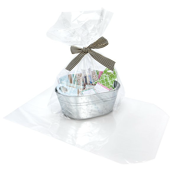 Sacchetti trasparenti con fondo rotondo per cesti 45,7x61cm (100 pezzi) [RB1824]