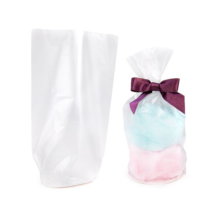 Frosted Sacchetto di plastica trasparente fondo rotondo 10,2x25,4 cm e con inserto bianco (50 pezzi) [RPBGF4]