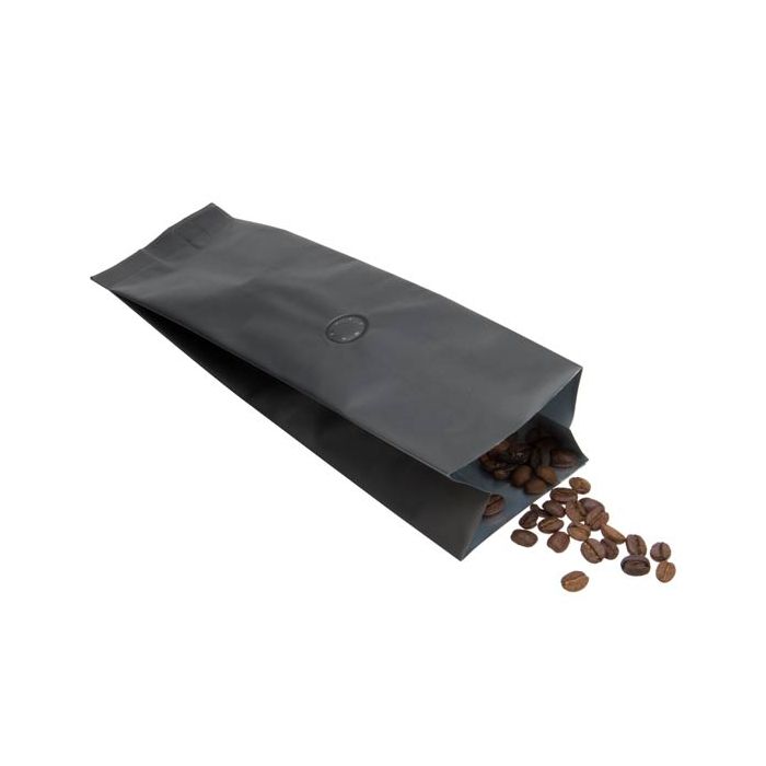 Sacchetto per caffè nero opaco con valvola 8,5x6,5x33cm 450 grammi (50 pezzi) [SGC2BM]