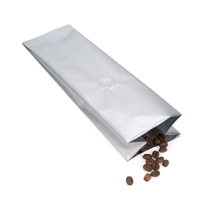 Sacchetto per caffè argento con valvola 8x6x26 cm 285 grammi (50 pezzi) [SGC1S]