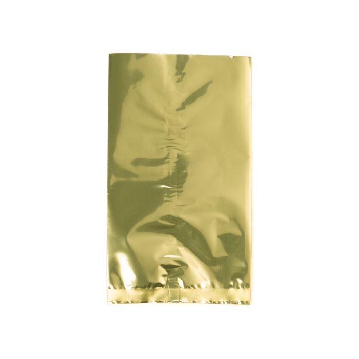 Sacchetto di plastica trasparente Oro 9,5x16cm metallizzato termosaldabile (100 pezzi) [SMB3X6QG]