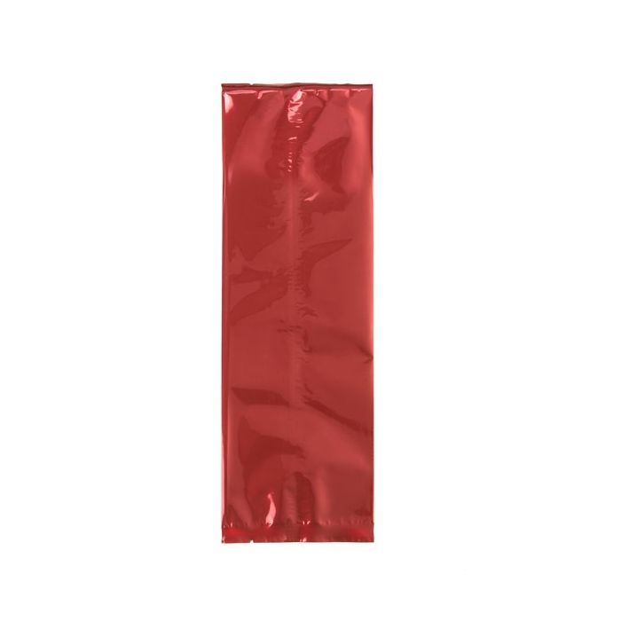 Sacchetto di plastica trasparente rosso 10,2x30,5cm metallizzato termosaldabile (100 pezzi) [SMB412R]