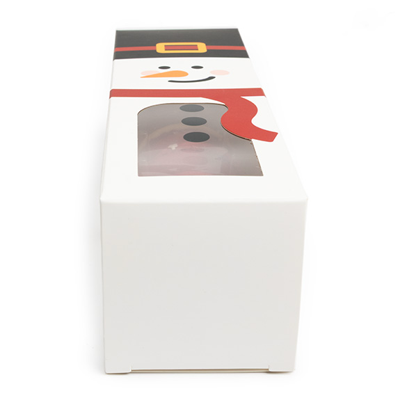 Scatola carta pupazzo di neve con finestra 5,7x5,7x20,3cm (25 pz) [SKB228SN]