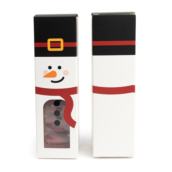 Scatola carta pupazzo di neve con finestra 5,7x5,7x20,3cm (25 pz) [SKB228SN]