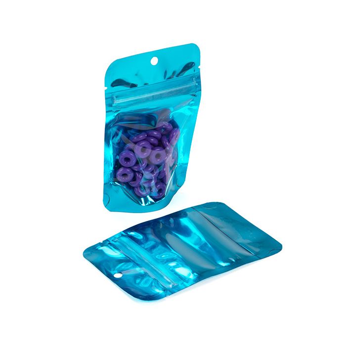 Buste doypack trasparenti/blu 7,9x5,1x13cm con foro (100 pezzi) [ZBGB1AM]
