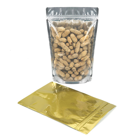 Buste doypack trasparenti/oro 17.8x9.8x25.2cm | 283 grammi (100 pezzi) [ZBGG69]
