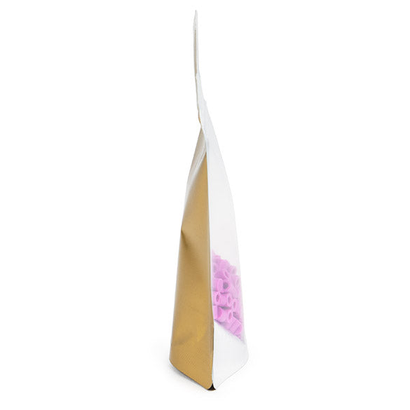 Buste doypack trasparenti/oro 8x5x13cm | 28 grammi (100 pezzi) [ZBGG1]