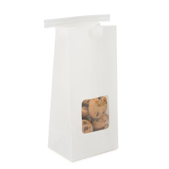 Sacchetti kraft bianco richiudibili 8.6x6.4x19.7cm (100 pezzi) [TTW1W]