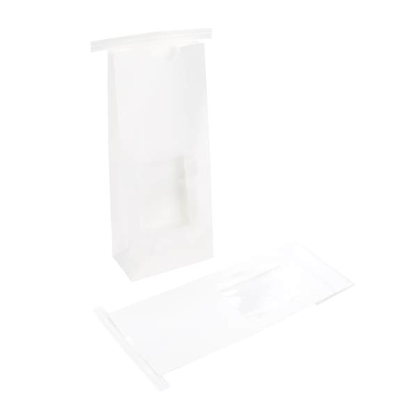 Sacchetti kraft bianco richiudibili 10.8x6.4x26.7cm (100 pezzi) [TTW2W]