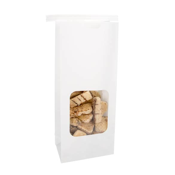 Sacchetti kraft bianco richiudibili 10.8x6.4x26.7cm (100 pezzi) [TTW2W]