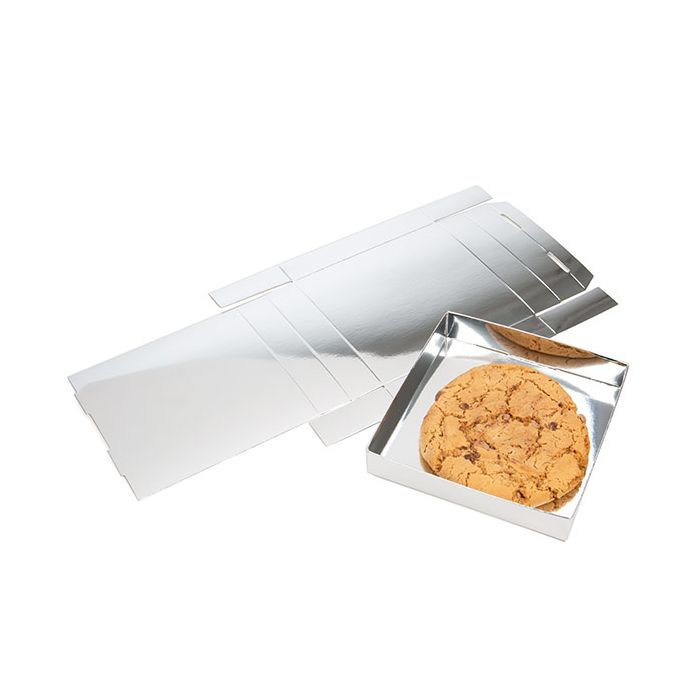 Fondo scatola argento brillante 13x2,5x13,3cm (25 pezzi) [SS357]