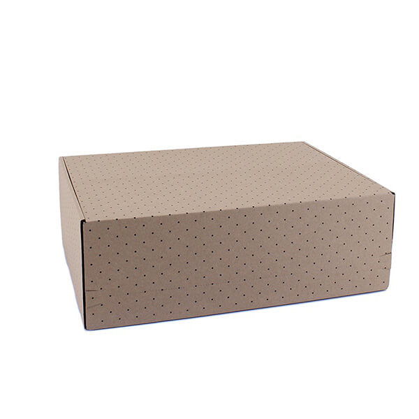 Scatole per spedizioni marroni 39x28x13cm con piccoli pois (50 pz) [FP-VPD064]