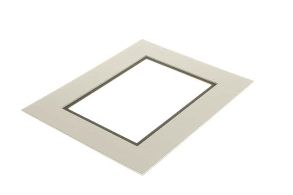 Passe-partout doppio spessore bianco/verde scuro 40,6x50,8cm con finestra 27x34,6cm (10 pezzi) [MD20209]