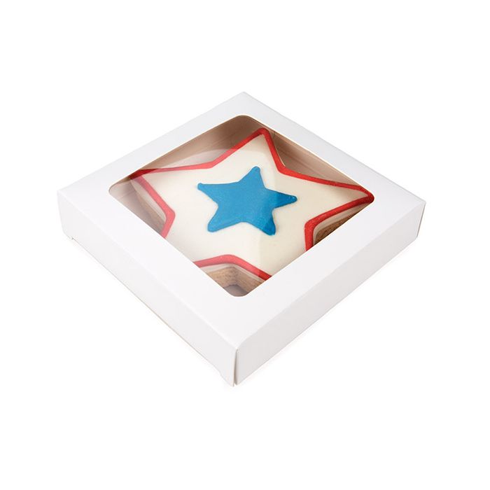 Scatola regalo bianca con finestra 10.5x2.2x10.5 cm (25 pezzi) [WKRGW245]