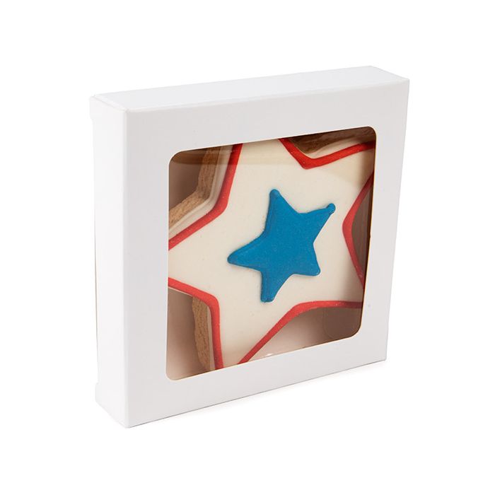 Scatola regalo bianca con finestra 10.5x2.2x10.5 cm (25 pezzi) [WKRGW245]