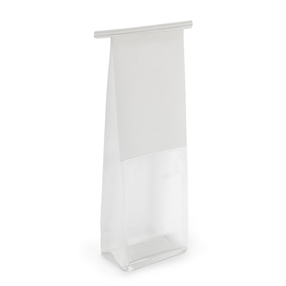 Sacchetto bianco fondo piatto con chiusura tin tie 8,9x6,4x25,4cm (100 pz) [TTGB1W]