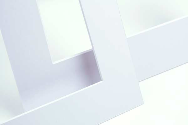 Passe-partout bianco/bianco 32.1x47.3cm finestra - dimensioni esterne 45.7x61cm (10 pezzi) [MS20208]