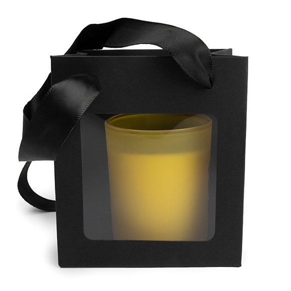 Sacchetto regalo nero con finestra 10,2x7x11,4cm (10 pz) [GMBW1B]