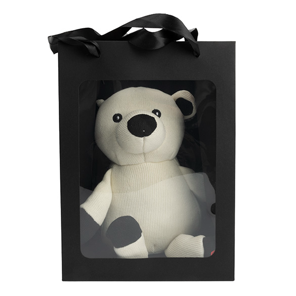 Sacchetto regalo nero con finestra 17,8x12,7x24,9cm (10 pz) [GMBW2B]