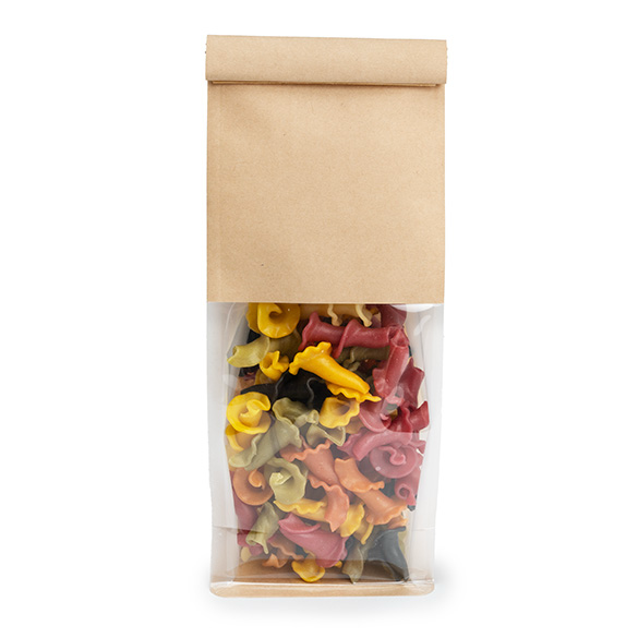 Sacchetto kraft fondo piatto con chiusura tin tie 8,9x6,4x25,4cm (100 pz) [TTGB1K]