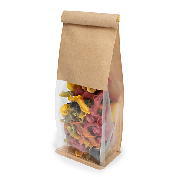 Sacchetto kraft fondo piatto con chiusura tin tie 8,9x6,4x25,4cm (100 pz) [TTGB1K]