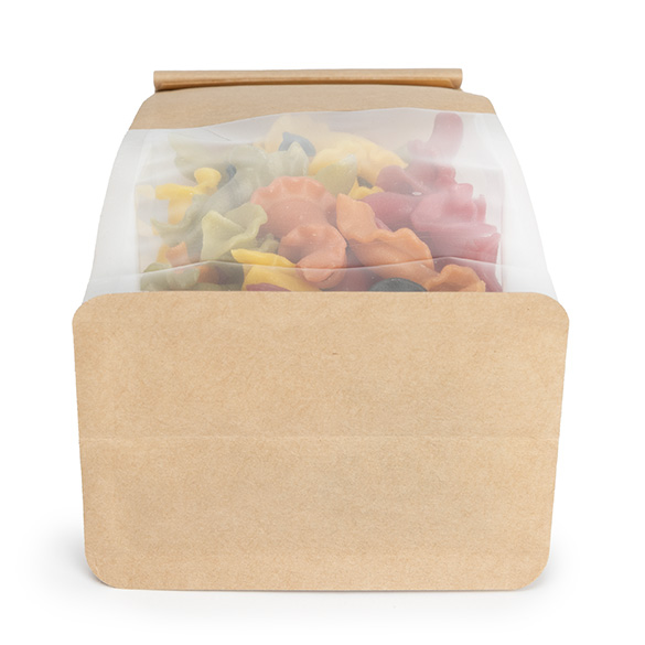 Sacchetto kraft fondo piatto con chiusura tin tie 8,9x6,4x25,4cm (100 pz) [TTGB1K]