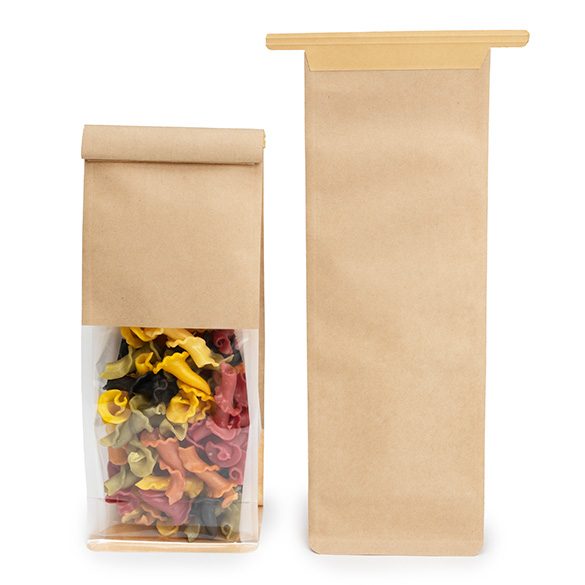 Sacchetto kraft fondo piatto con chiusura tin tie 8,9x6,4x25,4cm (100 pz) [TTGB1K]