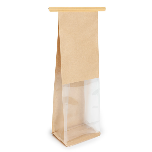 Sacchetto kraft fondo piatto con chiusura tin tie 8,9x6,4x25,4cm (100 pz) [TTGB1K]