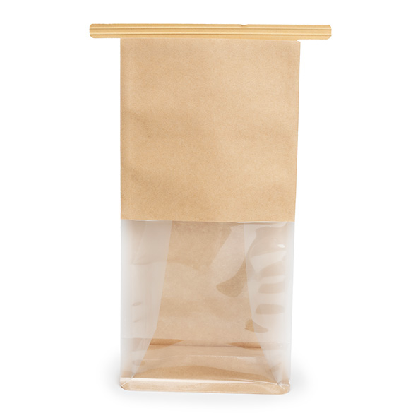 Sacchetto kraft fondo piatto con chiusura tin tie 10,2x6,4x20,3cm (100 pz) [TTGB2K]