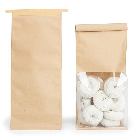Sacchetto kraft fondo piatto con chiusura tin tie 12,7x7,6x30,5cm (100 pz) [TTGB3K]