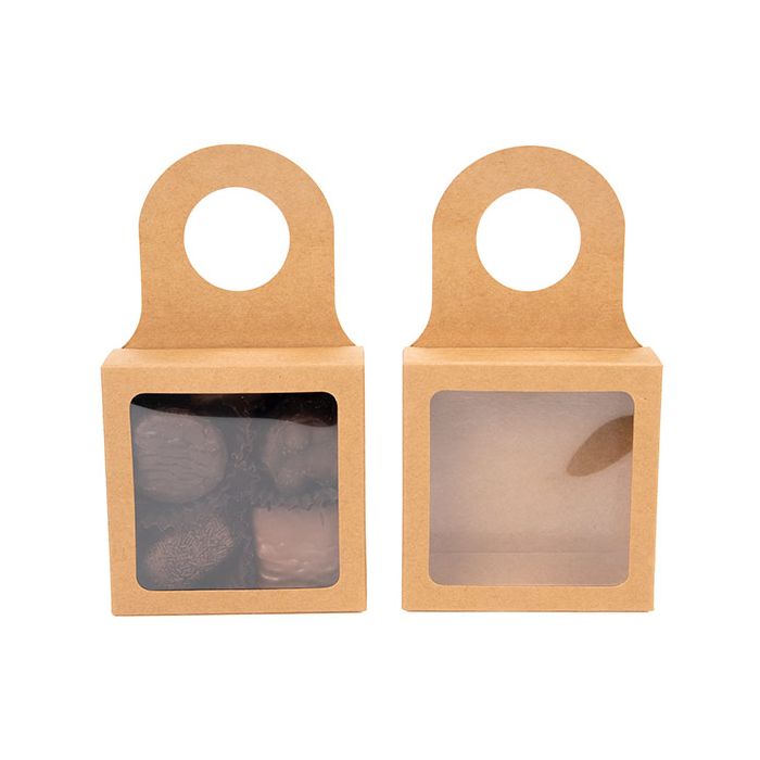 Scatola Kraft con finestra 9 x 3 x 9 cm (25 Pezzi) [FS356]