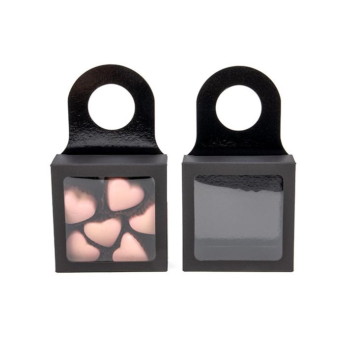 Scatola nera kraft con finestra 9 x 3 x 9 cm (25 pezzi) [FS356B]