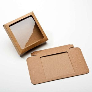 Scatoline in carta kraft 11.4x2.2x14.9cm finestra ritagliata (25 pezzi) [WKR247]