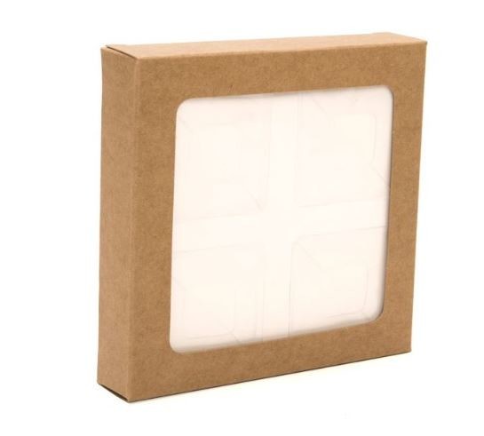 Scatola Kraft con finestra 10.5x2.2x10.5cm (25 pezzi) [WKRG245]