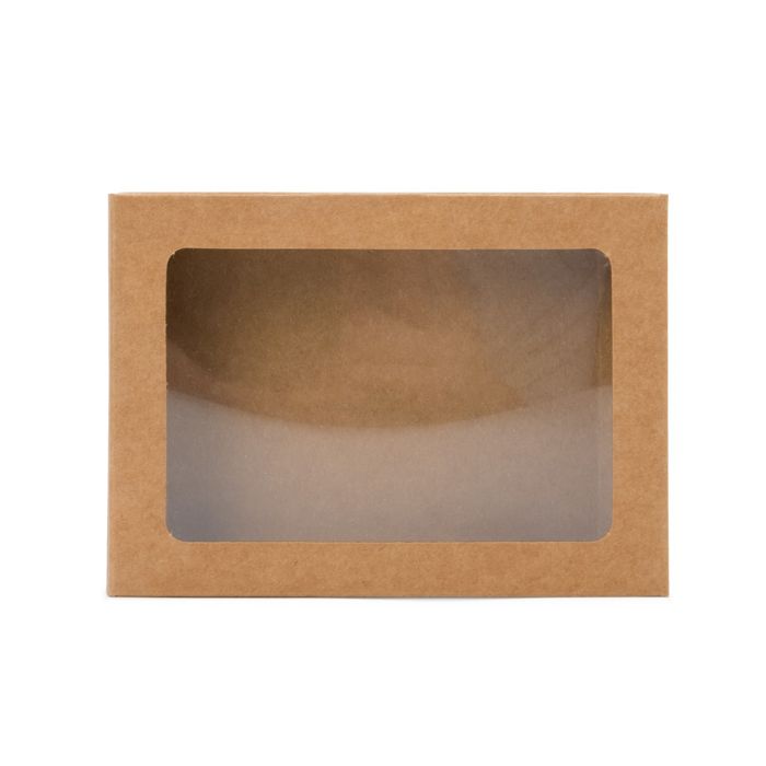 Scatola Kraft con finestra 12.5x1.5x16.8cm (25 pezzi) [WKRG2]