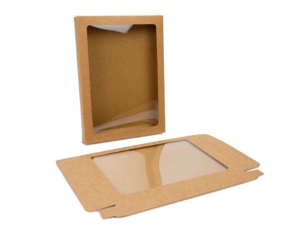 Scatola Kraft con finestra 13.7x2.2x18.7cm (25 pezzi) [WKRG266]