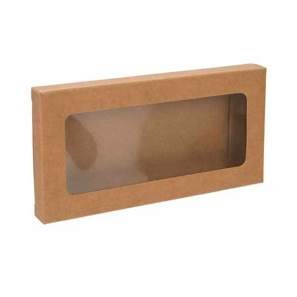 Scatola Kraft con finestra 7x1.4x13.8cm (25 pezzi) [WKRG273]