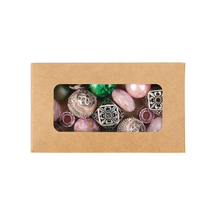 Scatole kraft con finestra 5,4x1,3x9,2 cm (25 pezzi) [WKRG288]